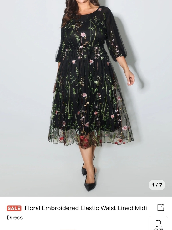 BloomChic Dresses & Skirts - BloomChic Black Floral Embroidered Dress